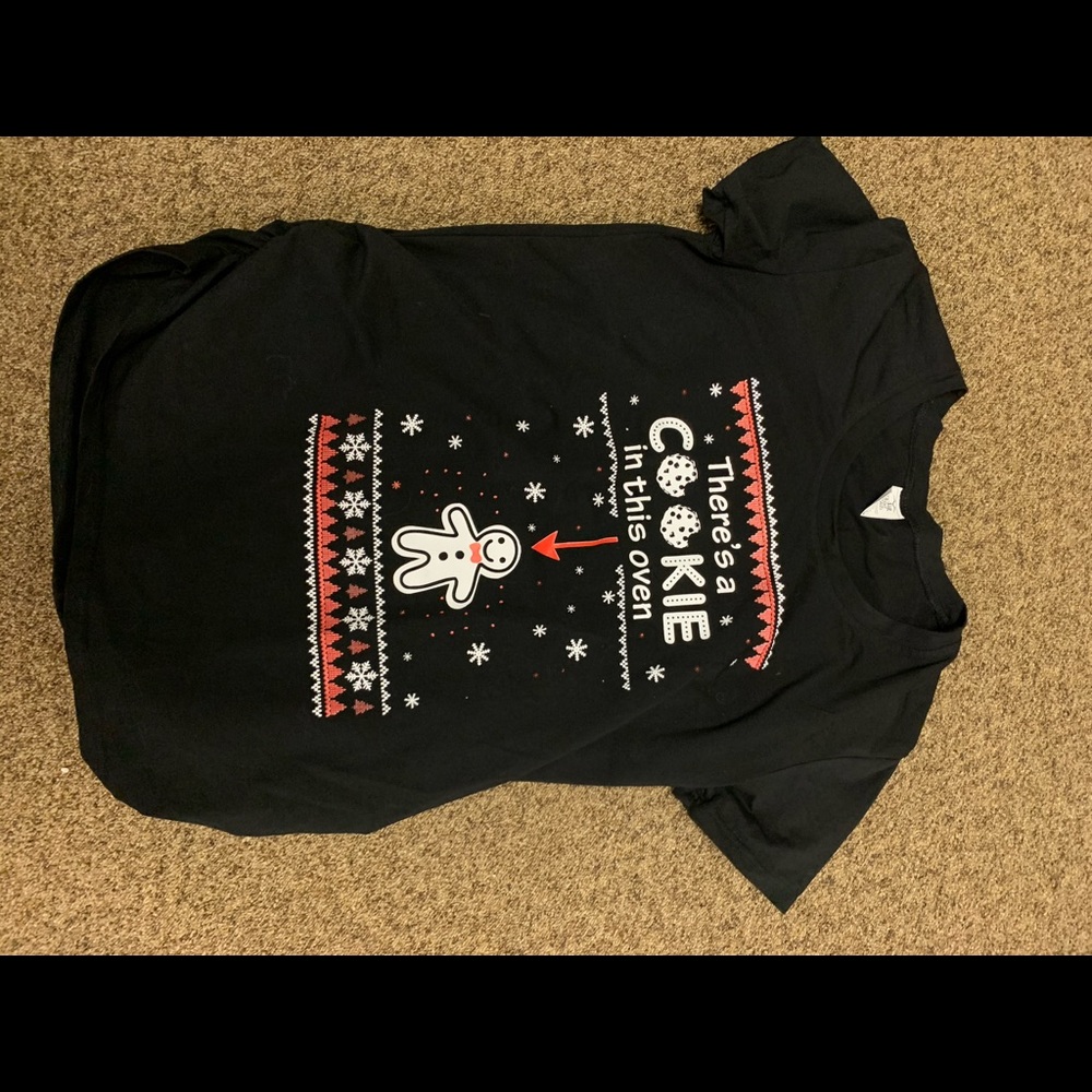 Christmas women’s pregnancy shirt black in L